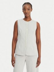 Eleh Bluzka SS260145 Błękitny Regular Fit. Niebieskie bluzki Eleh, bez wzorów, z bawełny, bez kołnierzyka, bez ramiączek. Za 499.99 zł.