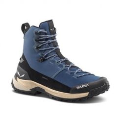 Buty trekkingowe damskie Salewa Puez Winter Mid Powertex. Niebieskie trekkingi Salewa, z materiału, za kostkę, trekkingowe. Za 865.00 zł.