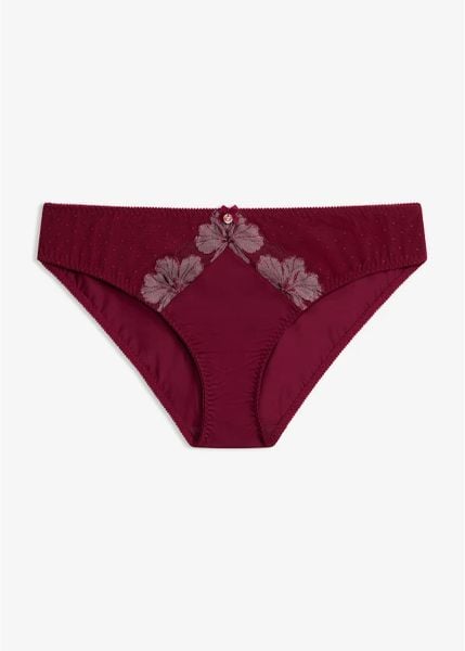 Figi ze szlachetnym haftem. Fioletowe figi bonprix, bez wzorów. Za 37.99 zł.
