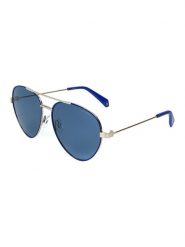 Polaroid Damskie okulary przeciwsłoneczne w kolorze srebrno-niebieskim rozmiar: 59. Niebieskie okulary przeciwsłoneczne Polaroid, bez wzorów, z tworzywa sztucznego. Za 179.95 zł.