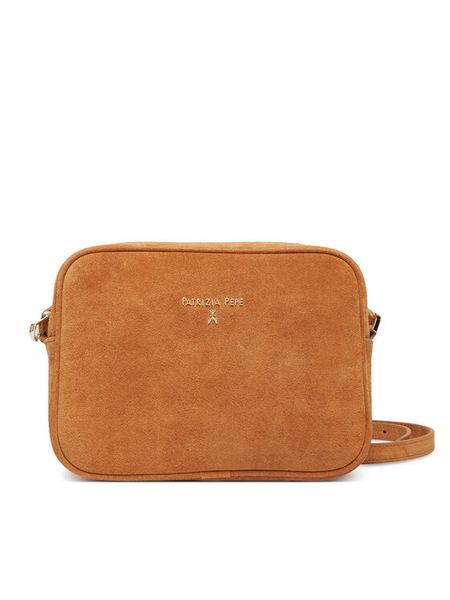 Patrizia Pepe Torebka 8B8985/L152-B878 Brązowy. Brązowe listonoszki Patrizia Pepe, bez wzorów, ze skóry, bez dodatków. Za 729.99 zł.