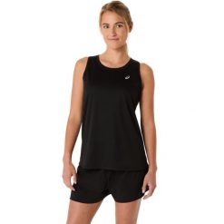 Damski tank top Asics Core. Czarne topy Asics, bez wzorów, bez kołnierzyka, bez ramiączek. Za 155.50 zł.