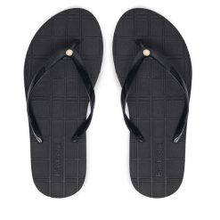 Japonki Barbour. Czarne klapki Barbour, bez wzorów, bez obcasa. Za 179.99 zł.