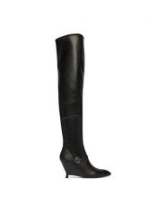 PINKO Kozaki Gwen 07 SD0647E028 Czarny. Czarne kozaki Pinko, ze skóry, bez obcasa, na koturnie, bez zapięcia. Za 1,699.00 zł.