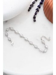 Lodie Silver Srebrna bransoletka z kamieniami ozdobnymi - dł. 17 cm rozmiar: onesize. Szare bransoletki Lodie Silver, z cyrkonią, srebrne. Za 173.99 zł.