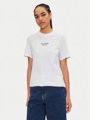 Calvin Klein T-Shirt New York K20K208064 Biały Regular Fit. Białe t-shirty Calvin Klein, xxs, bez wzorów, z bawełny, bez kołnierzyka, bez ramiączek. Za 99.99 zł.