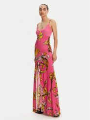 Versace Jeans Couture Sukienka letnia 78HAO900 Różowy Regular Fit. Czerwone sukienki Versace Jeans Couture, na lato, bez wzorów, z jeansu, bez kołnierzyka, bez ramiączek. Za 1,789.00 zł.