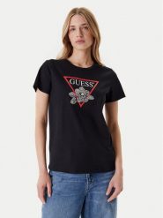 Guess T-Shirt W5YI38 I3Z14 Czarny Regular Fit. Czarne t-shirty Guess, xl, z aplikacjami, z bawełny, bez kołnierzyka, bez ramiączek. Za 219.99 zł.