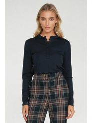 Nife Bluzka w kolorze granatowym rozmiar: 42. Niebieskie bluzki Nife, bez wzorów, bez kołnierzyka, bez ramiączek. Za 152.62 zł.