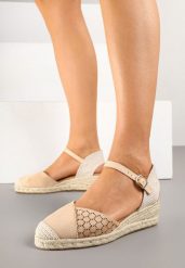 Ciemnobeżowe Sandały Vices na Koturnie z Plecionką Eranethia. Brązowe sandały Born2be, bez wzorów, z jeansu, boho, bez obcasa, na koturnie, bez zapięcia. W wyprzedaży za 67.49 zł.