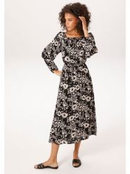 Aniston Sukienka w kolorze czarno-kremowym rozmiar: 44. Czarne sukienki Aniston, bez wzorów, z wiskozy, bez kołnierzyka, bez ramiączek, midi. Za 217.99 zł.