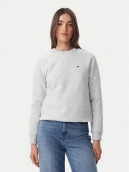 Tommy Jeans Bluza Flag DW0DW19959 Szary jasny Regular Fit. Szare bluzy Tommy Jeans, s, bez wzorów, z bawełny, bez kaptura. Za 289.99 zł.