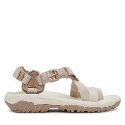 Sandały Teva. Brązowe sandały Teva, bez wzorów, sportowe, bez obcasa, bez zapięcia. Za 299.99 zł.