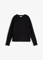 Sweter z dzianiny z raglanowymi rękawami. Brązowe golfy bonprix, bez wzorów, z dzianiny, bez ramiączek. Za 109.99 zł.