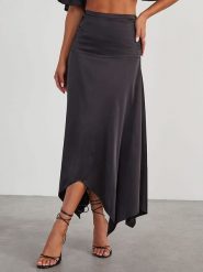Milan Kiss Spódnica w kolorze czarnym rozmiar: XL. Czarne spódnice Milan Kiss, na imprezę, xl, bez wzorów, maxi, asymetryczne. Za 155.95 zł.