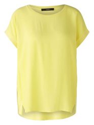 Oui Koszulka w kolorze żółtym rozmiar: 38. Żółte bluzki Oui, bez wzorów, z wiskozy, bez kołnierzyka, bez ramiączek. Za 82.99 zł.