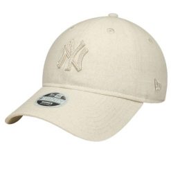 Czapka z daszkiem damska 9TWENTY Midi Linen New York Yankees Cap. Brązowe czapki New Era, bez wzorów, z bawełny. Za 129.99 zł.