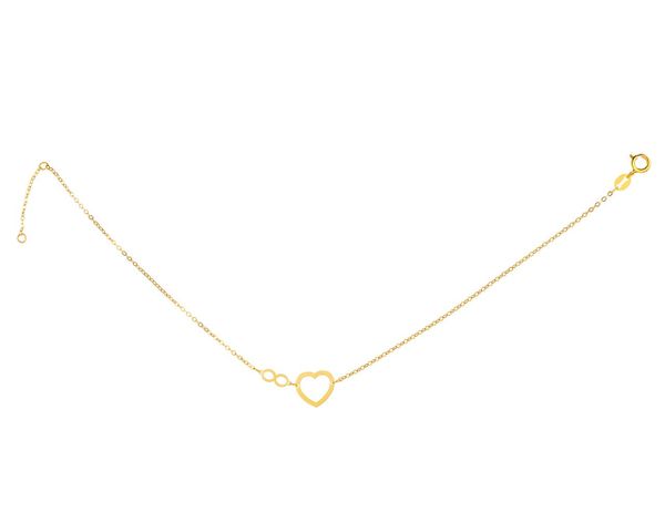 Złota bransoletka, ankier - nieskończoność, serce. Żółte bransoletki Apart, złote. Za 419.00 zł.