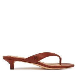 Japonki LAUREN RALPH LAUREN. Brązowe klapki Lauren Ralph Lauren, bez wzorów, bez obcasa. Za 409.99 zł.