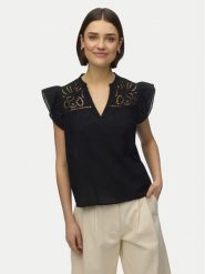 Vero Moda Bluzka Line 10347292 Czarny Regular Fit. Czarne bluzki Vero Moda, l, bez wzorów, z bawełny, bez kołnierzyka, bez ramiączek. Za 119.99 zł.