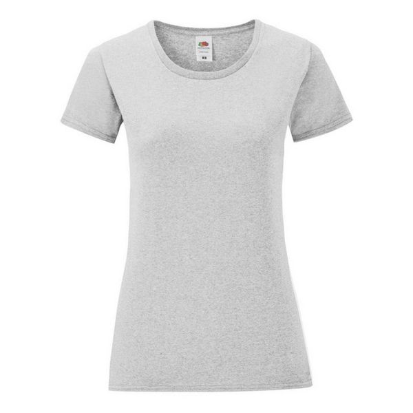 Koszulka Damska Iconic 150 Heather T-shirt. Szare bluzki FRUIT OF THE LOOM, m, bez wzorów, bez kołnierzyka, bez ramiączek. Za 30.99 zł.