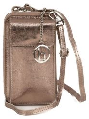 Lia Biassoni Skórzana torebka "Cerca" w kolorze kremowym na telefon - 11 x 19 x 4 cm rozmiar: onesize. Brązowe torby na ramię Lia Biassoni, bez wzorów, z materiału, przez ramię, bez dodatków. Za 173.99 zł.