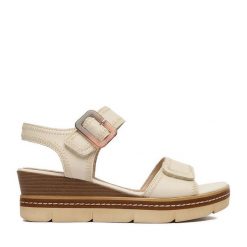 Sandały Remonte. Sandały Remonte, bez wzorów, bez obcasa, na koturnie, bez zapięcia. Za 389.99 zł.