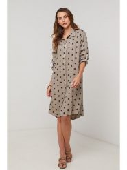 Lin Passion Lniana sukienka w kolorze szarobrązowym rozmiar: 38/40. Brązowe sukienki Lin Passion, na co dzień, bez wzorów, ze lnu, klasyczne, bez kołnierzyka, bez ramiączek, midi, proste. Za 173.99 zł.