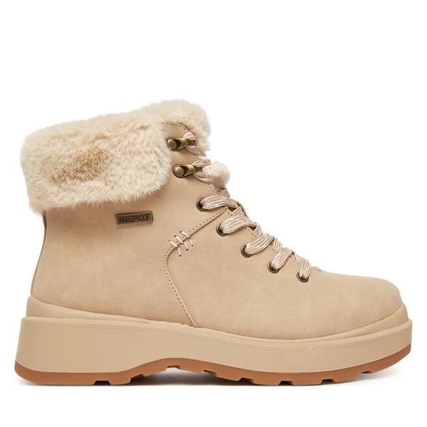 Trzewiki Skechers. Brązowe botki Skechers, bez wzorów, bez obcasa, na płaskiej podeszwie, bez zapięcia. Za 399.99 zł.