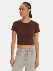 HUGO T-Shirt Delanor 50512000 Brązowy Slim Fit. Brązowe t-shirty Hugo, xxl, bez wzorów, z bawełny, bez kołnierzyka, bez ramiączek. Za 239.99 zł.