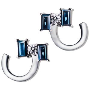 RABAT Złote Kolczyki - złoto 750, Brylant 0,16ct,pomarańczowy szafir. Brązowe kolczyki W.KRUK, z brylantem, złote. W wyprzedaży za 5,395.00 zł.