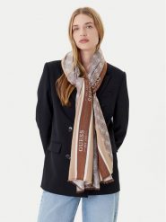 Guess Szal AM9565 POL03 Beżowy. Brązowe rękawiczki Guess, z aplikacjami, z materiału. Za 289.99 zł.