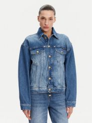 Just Cavalli Kurtka jeansowa 78PAS4O3 Niebieski Regular Fit. Niebieskie kurtki Just Cavalli, bez wzorów, z bawełny, bez kaptura. Za 939.99 zł.