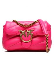 Pinko Skórzana torebka w kolorze różowym - 18 x 13 x 6,5 cm rozmiar: onesize. Różowe torby na ramię Pinko, bez wzorów, z materiału, na ramię, bez dodatków. Za 546.48 zł.