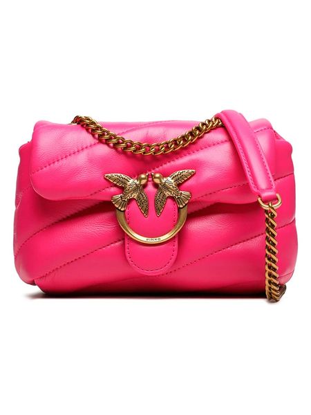 Pinko Skórzana torebka w kolorze różowym - 18 x 13 x 6,5 cm rozmiar: onesize. Różowe torby na ramię Pinko, bez wzorów, z materiału, na ramię, bez dodatków. Za 546.48 zł.