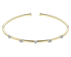 Bransoletka z żółtego złota z brylantami - 0,09 ct - próba 375. Żółte bransoletki Apart, z brylantem, złote. Za 3,090.00 zł.