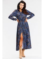 Awama Sukienka w kolorze granatowym rozmiar: M. Niebieskie sukienki Awama, m, bez wzorów, bez kołnierzyka, bez ramiączek, maxi. Za 188.40 zł.