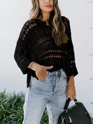 Milan Kiss Sweter w kolorze czarnym rozmiar: M. Czarne swetry Milan Kiss, m, bez wzorów, bez ramiączek. Za 105.88 zł.