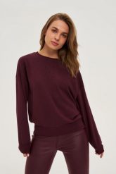 Bluza bez kaptura burgundowa. Czerwone bluzy MOODO, l, bez wzorów, z bawełny, bez kaptura. Za 129.99 zł.