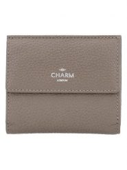 Charm Skórzany portfel w kolorze szarobrązowym - 10,5 x 9 x 1,5 cm rozmiar: onesize. Brązowe portfele Charm, bez wzorów, z materiału. Za 97.51 zł.