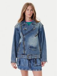 Guess Kurtka jeansowa W5YN70 D4XYZ Niebieski Regular Fit. Niebieskie kurtki Guess, xxl, z aplikacjami, z bawełny, bez kaptura. Za 859.99 zł.