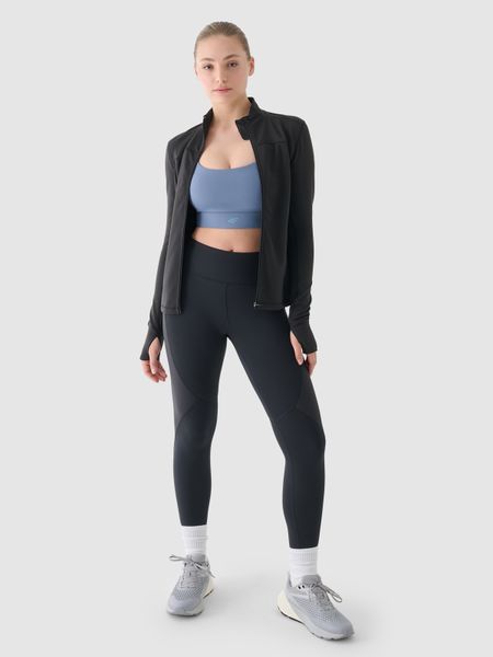 4F Legginsy treningowe z wysokim stanem damskie - szare S. Szare legginsy 4f, s, bez wzorów, z dzianiny, z podwyższonym stanem, na fitness i siłownię. W wyprzedaży za 99.99 zł.