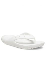 Crocs Japonki Classic Flip V 209402 Biały. Białe klapki Crocs, bez wzorów, z tworzywa sztucznego, bez obcasa. Za 99.99 zł.