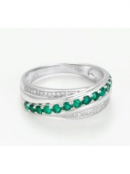 DIAMANTA Złoty pierścionek "Entrelacs emeraude" z diamentami rozmiar: 52. Szare pierścionki DIAMANTA, z diamentem, złote. Za 2,174.99 zł.