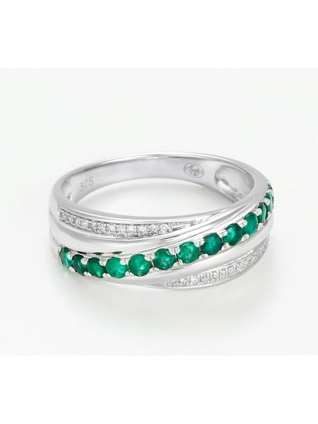 DIAMANTA Złoty pierścionek "Entrelacs emeraude" z diamentami rozmiar: 52. Szare pierścionki DIAMANTA, z diamentem, złote. Za 2,174.99 zł.