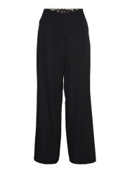 Vero Moda Spodnie w kolorze czarnym rozmiar: 38/L30. Czarne spodnie materiałowe Vero Moda, na co dzień, l, bez wzorów, z materiału, z podwyższonym stanem. Za 88.45 zł.