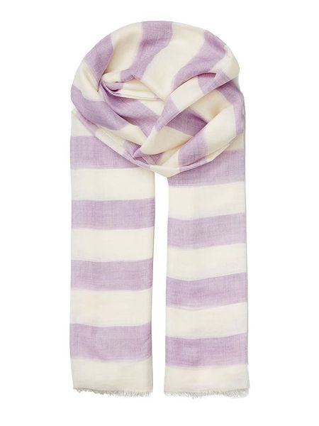 Becksöndergaard Szal w kolorze biało-fioletowym - 200 x 100 cm rozmiar: onesize. Białe szaliki Becksöndergaard, bez wzorów, z jedwabiu. Za 156.24 zł.