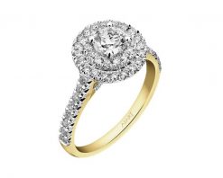 Pierścionek z żółtego i białego złota z brylantami - SI2/H - 1,03 ct - próba 585. Białe pierścionki Apart, z brylantem, złote. Za 18,990.00 zł.