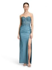 Vera Mont Sukienka w kolorze niebieskoszarym rozmiar: 36. Niebieskie sukienki Vera Mont, bez wzorów, z koronki, bez kołnierzyka, bez ramiączek, maxi. Za 543.99 zł.