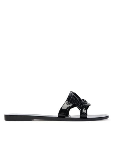 KARL LAGERFELD Klapki Jelly KL80008C Czarny. Czarne klapki KARL LAGERFELD, bez wzorów, z gumy, bez obcasa. Za 234.99 zł.